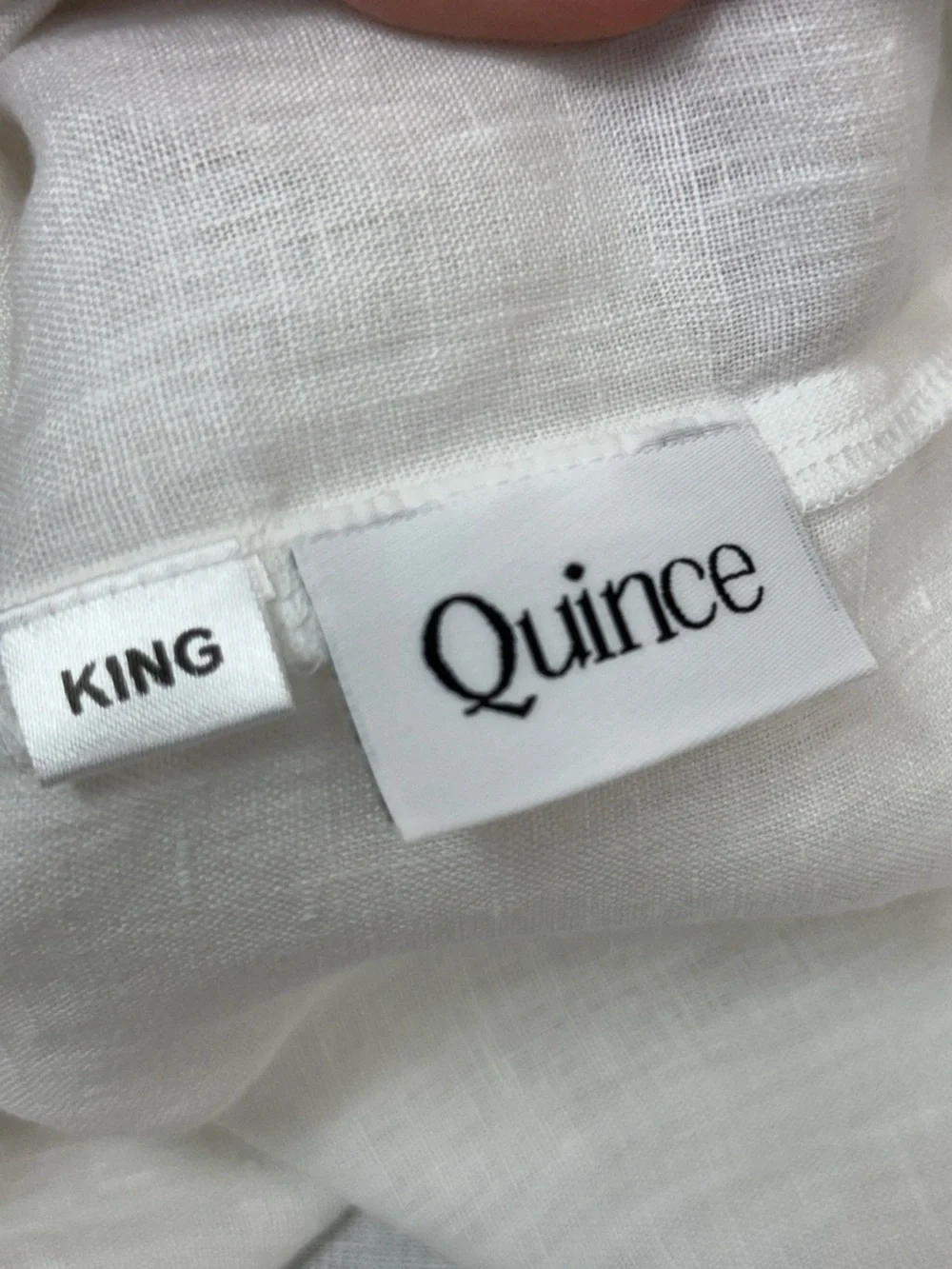 Quince White 100% Linen King Pillow Sham & Pillowcase Set